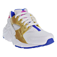 Nike Huarache Run (GS) Big Kids Shoes White/Metallic Gold/Racer Blue