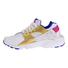 Nike Huarache Run (GS) Big Kids Shoes White/Metallic Gold/Racer Blue