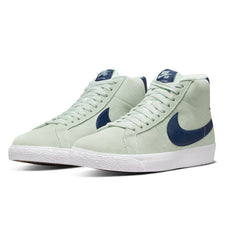 Nike SB Blazer Mid Skate Shoe - Barely Green/Navy-Barely Green-White