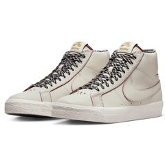 Nike SB Welcome Madrid Blazer Mid QS Skate Shoe - Sail/Dark Beetroot-White