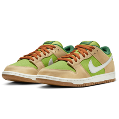 Nike SB Dunk Low Pro Skateboard Shoe - Sesame/Metallic Silver-Pear-Fir
