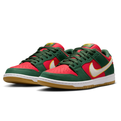 Nike SB Dunk Low Pro Premium "Supersonics" Skateboard Shoe - Fir/White-University Gold-Fire Red