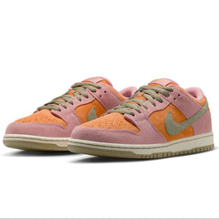 Nike SB Dunk Low Pro Skateboard Shoe - Red Stardust/Neutral Olive-Monarch