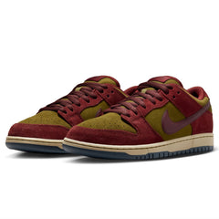 Nike SB Dunk Low Pro Skateboard Shoe - Dark Team Red/Burgundy Crush-Olive Flak