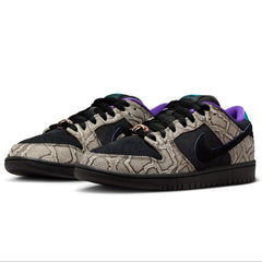 Nike SB Dunk Low Pro QS Dashawn Jordan Skateboard Shoe - String/Black-Bright Spruce-Fierce Purple