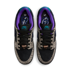 Nike SB Dunk Low Pro QS Dashawn Jordan Skateboard Shoe - String/Black-Bright Spruce-Fierce Purple
