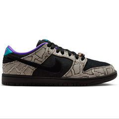 Nike SB Dunk Low Pro QS Dashawn Jordan Skateboard Shoe - String/Black-Bright Spruce-Fierce Purple