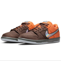 Nike SB Dunk Low Pro Muni Fast Pass Skateboard Shoe - Safety Orange/Wolf Grey-Baroque Brown