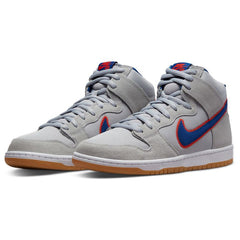 Nike SB Dunk High Premium Skateboard Shoes - Cloud Grey/Rush Blue-Team Orange-White