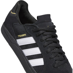 Adidas Tyshawn Low Skateboard Shoe - Core Black/White/Gold Metallic