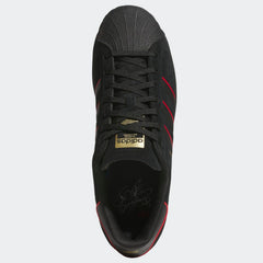Adidas Superstar x Felipe Gustavo Skateboard Shoe - Black/Scarlet/Gold Metallic