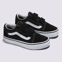Vans Kids Old Skool V Skateboard Shoe - Black/True White