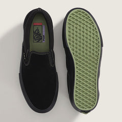 Vans Skate Slip-On Skateboard Shoe - Black/Black/Olive