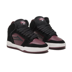 Lakai Telford Kids Skateboard Shoe - Black/Burgundy