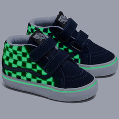 Vans Toddler SK8-Mid Reissue Glow Skateboard Shoe - Summer Nights Navy