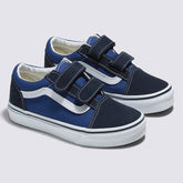 Vans Kids Old Skool V Skateboard Shoe - Navy/True White