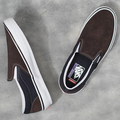 Vans Skate Slip-On Skateboard Shoe - Dark Brown/Navy