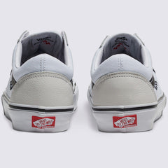 Vans Skate Old Skool Leather Skateboard Shoe - White/White