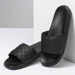 Vans La Costa Checkerboard Slide On - Black