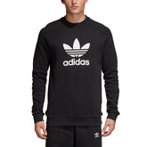 Adidas Originals Men's Trefoil Warm-Up Crew Sweatshirt Black/White