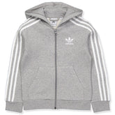 Adidas Youth Originals Full Zip Hoodie Medium Grey Heather/White