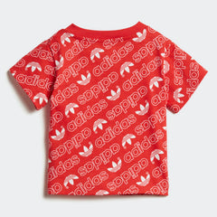 Adidas Originals Trefoil Kids Monogram Tee Collegiate Red/White