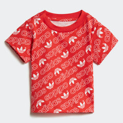 Adidas Originals Trefoil Kids Monogram Tee Collegiate Red/White
