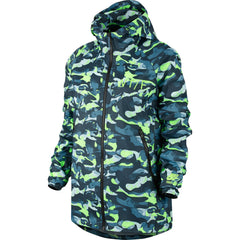 Nike T/F Camo Windrunner Women's Jacket Stratus Blue/Ghost Green
