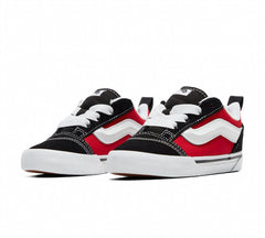 Vans Toddler Elastic Lace Knu Skool Shoe - Black/Racing Red
