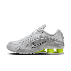 Women's Nike Shox R4 "White Metallic Silver Volt"