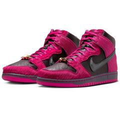 Nike SB Dunk High x Run The Jewels QS Skateboard Shoe - Active Pink/Black/Metallic Gold