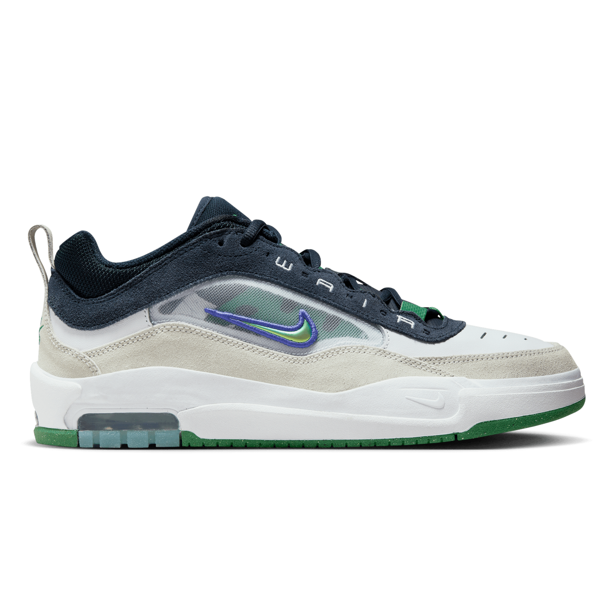 Nike SB Air Max Ishod 2 Skateboard Shoe - White/Persian Violet-Obisidian-Pine Green