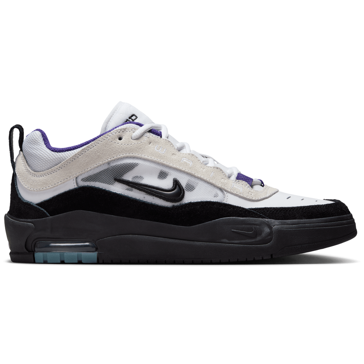 Nike SB Air Max Ishod 2 Skateboard Shoe - White/Black-Court Purple-Black