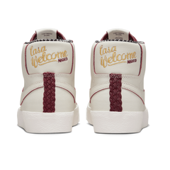 Nike SB Welcome Madrid Blazer Mid QS Skate Shoe - Sail/Dark Beetroot-White