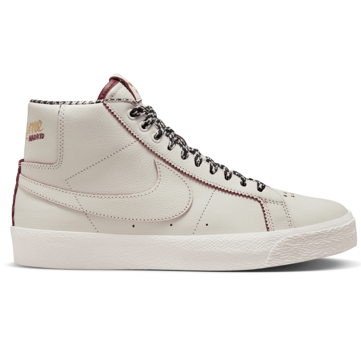 Nike SB Welcome Madrid Blazer Mid QS Skate Shoe - Sail/Dark Beetroot-White