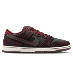 Nike SB x Riot Skate Shop Dunk Low Pro QS Skateboard Shoe - Mahogany/Dark Beetroot-Team Red-Sail
