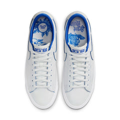 Nike SB Blazer Low Pro GT Premium Skateboard Shoe - Summit White/Game Royal-Summit White