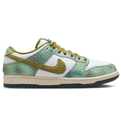 Nike SB Dunk Low Pro Alexis Sablone Chameleon QS Skateboard Shoe - Oil Green/Desert Moss-White