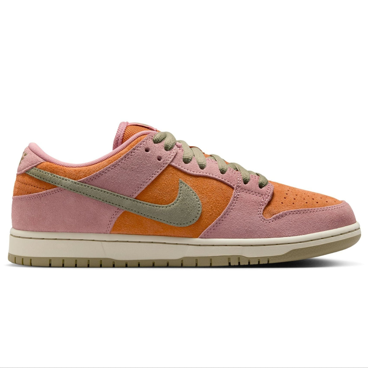 Nike SB Dunk Low Pro Skateboard Shoe - Red Stardust/Neutral Olive-Monarch