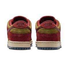 Nike SB Dunk Low Pro Skateboard Shoe - Dark Team Red/Burgundy Crush-Olive Flak