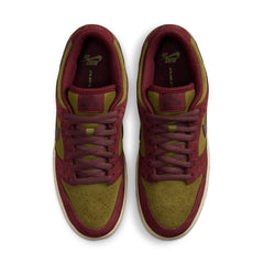 Nike SB Dunk Low Pro Skateboard Shoe - Dark Team Red/Burgundy Crush-Olive Flak