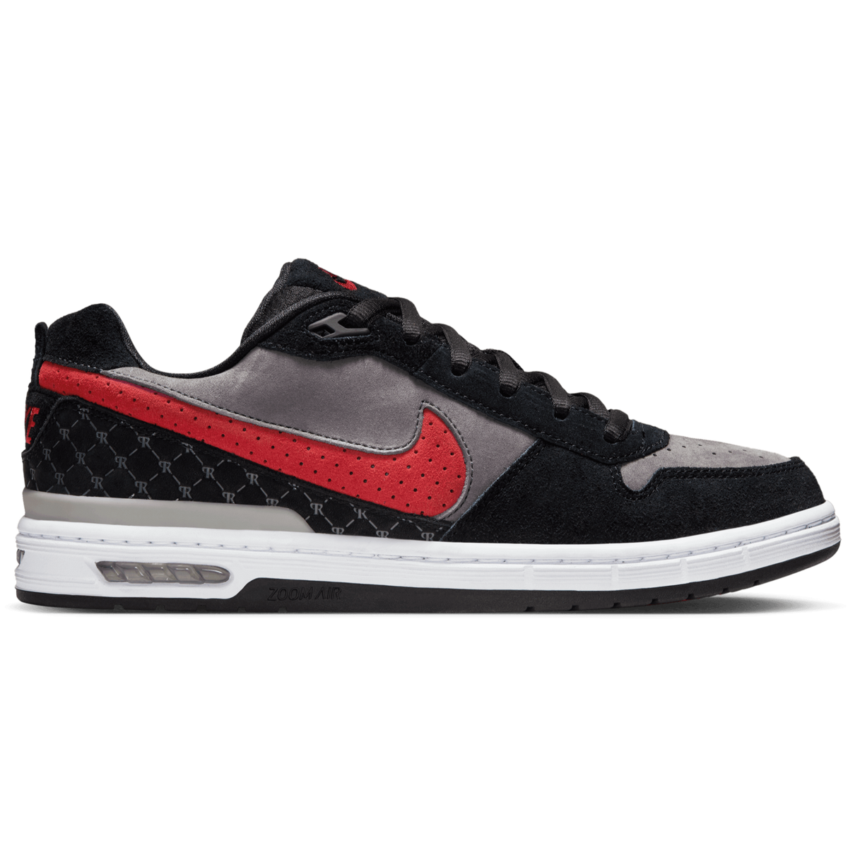 Nike SB Zoom Air Paul Rodriguez Low Skateboard Shoe - Black/Varsity Red-Flint Grey-Black