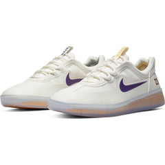Nike SB Nyjah Free 2 NBA Skateboard Shoe - Summit White/Court Purple-Amarillo