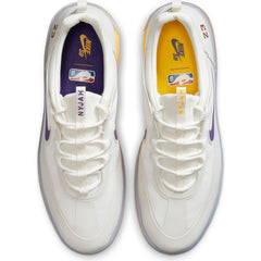 Nike SB Nyjah Free 2 NBA Skateboard Shoe - Summit White/Court Purple-Amarillo