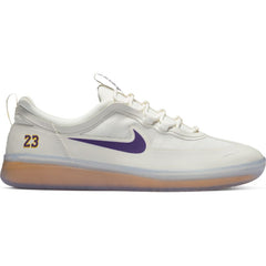 Nike SB Nyjah Free 2 NBA Skateboard Shoe - Summit White/Court Purple-Amarillo