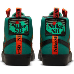 Nike SB Zoom Blazer Mid Premium Skateboard Shoe - Noble Green/Black-White-Safety Orange