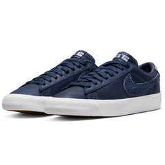 Nike SB Blazer Low Pro GT Premium Skateboard Shoe - Midnight Navy/Midnight Navy-White