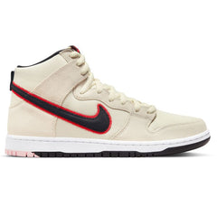 Nike SB Dunk High Premium Skateboard Shoes - Coconut Milk/Black-Team Orange-White