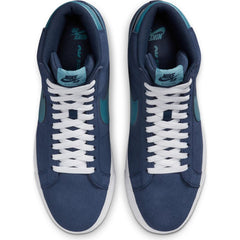 Nike SB Blazer Mid Skate Shoe - Midnight Navy/Noise Aqua-Midnight Navy