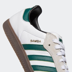 Adidas Samba ADV Skateboard Shoe - White/Green/White